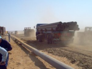 Construction d'un oléoduc de 12 pouces sur le champ pétrolier de South Dabaa - Égypte